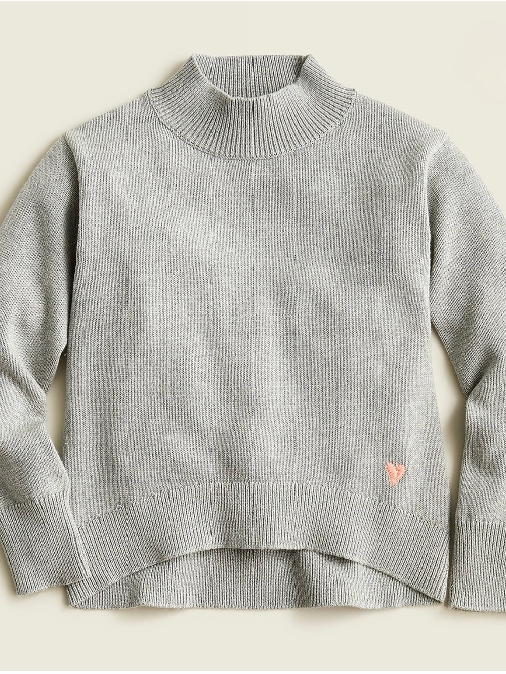 Crewcuts Mock Neck Sweater, Girls Size L, Heather Grey